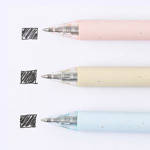 Bolígrafo de punta redonda de 1.0 mm con tinta negra, de acción de presión fácil, de paja de trigo ABS, para escritura superior, color macaron - Product Image 4