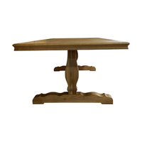 T159-300P Français Classique Provincial Antique Rustique Parquet En Bois De Chêne Massif Rectangulaire Salle À Manger Long Piédestal Ensemble pour Mariage