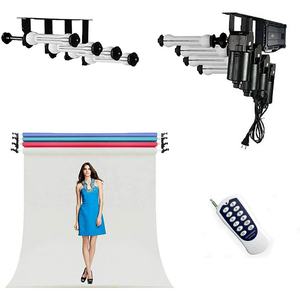 Système <span class=keywords><strong>de</strong></span> <span class=keywords><strong>support</strong></span> <span class=keywords><strong>de</strong></span> <span class=keywords><strong>fond</strong></span> <span class=keywords><strong>motorisé</strong></span> électrique mural et <span class=keywords><strong>de</strong></span> plafond à 4 rouleaux avec télécommande - Product Image 1