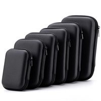 Sac de rangement et boîte pour disque dur portable en EVA durable et réutilisable avec fermeture éclair, pour câbles de données numériques et emballages de chargeurs