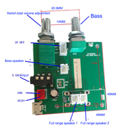 5.0 amplifikatör 5W * 2 + 10W 2.1 kanal stereo dijital amplifikatör kurulu 5V3A bas ayarlı