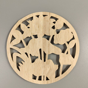 Decorazioni in Legno Massello Intagliato, Motivo a Fiore di Loto Intarsiato, Decorazioni Arcuate Non Dipinte - Product Image 3