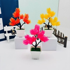 Pequena Simulação Esquilo Bonsai Enfeites Plantas Verdes Vasos De Jardim Layout Falso Árvore Flowerpot Artificial Ação De Graças - Product Image 3