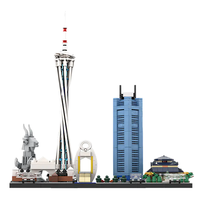 Ensembles de blocs de construction personnalisés, célèbre silhouette de la ville de Guangzhou, 595 pièces, kit de modèle architectural, jouets pour enfants, cadeau éducatif STEM pour garçons