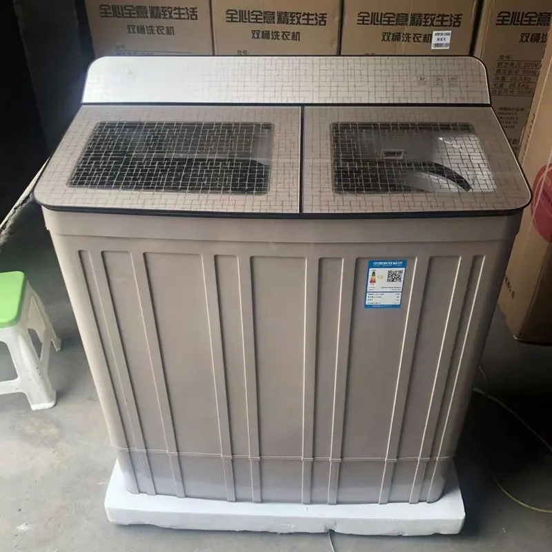 Penjualan terlaris kapasitas besar 15kg semi-otomatis bak kembar mesin cuci listrik dengan pengering untuk pencuci cucian asrama atau komersial