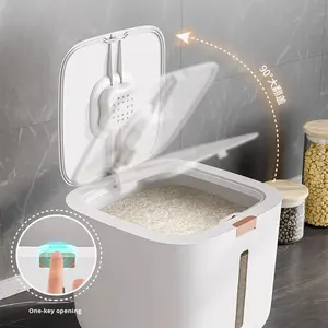 Conteneur à riz en plastique nordique pour usage domestique, anti-insectes, anti-humidité, boîte de rangement scellée de qualité <span class=keywords><strong>alimentaire</strong></span> pour riz, nourriture pour chats et chiens 10L/20L - Product Image 4