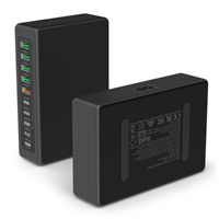 Chargeur mural rapide multi-ports HNT ODM180W GaN PD&QC 5A+5C, multifonction, ignifuge, adaptateur universel pour iPhone 16 15