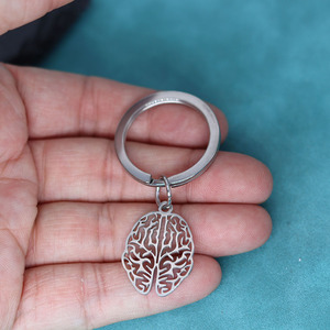 Llavero con Colgante de Acero Inoxidable con Diseño de Cerebro, Biología y Psicología - Product Image 4