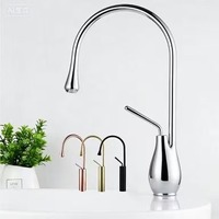 Robinet de lavabo haut de gamme en laiton, finition chromée, avec bec flexible à 360° et arc élevé, mitigeur chaud/froid pour lavabo sur colonne