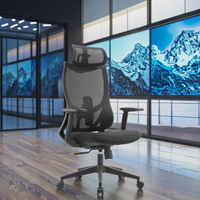 Silla Ejecutiva Ergonómica Moderna y Cómoda, Gris, Completamente de Malla, con Reposapiés, Altura Ajustable, Reclinable, para Oficina en Casa