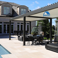 Pergola magique en aluminium avec toit à lamelles motorisé, pavillon de jardin extérieur imperméable