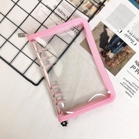 Reliure à 6 anneaux personnalisée A4 A5 A6 Cahier de planificateur à couverture rigide en tissu PVC souple transparent Cahier à feuilles mobiles Prise de notes transparente