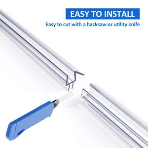 Bande de retenue d'eau en composite PVC Hydrorelax, seuil de <span class=keywords><strong>douche</strong></span> à double lèvre pour porte en verre commerciale - Product Image 6