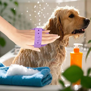 Silicone <strong>Pet</strong> Hair Remover Glove Massage Bath Brush <strong>for</strong> Cats &amp; Dogs-Eco-Friendly Deshedding Grooming <strong>Tool</strong> - Product Image 5