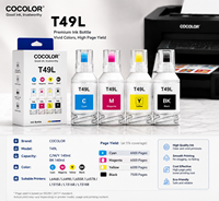 Bouteille d'encre compatible Premium T49L C/M/Y/BK 140 ml à haut rendement pour imprimantes couleur Epson