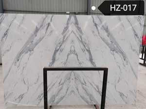 Plans de travail de salle de bain en marbre artificiel Calaccatta imprimé en 3D moderne, découpés sur mesure, revêtement mural de salle de douche poli - Product Image 6