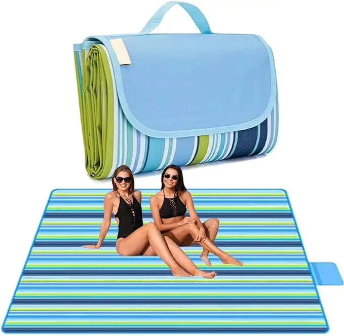 Penjualan terlaris pabrik luar ruangan ekstra besar dapat dilipat portabel tahan air pasir piknik pantai tikar selimut