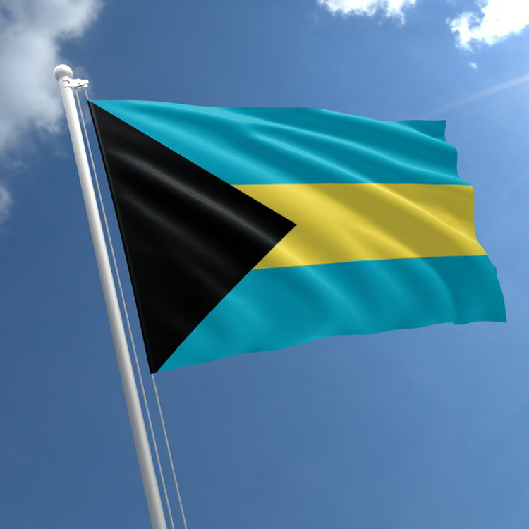 Flaggenfritze Fahnenkette Bahamas – 5,9 M, 15 Flaggen 15x22 Cm, Polyester, Wetterfest