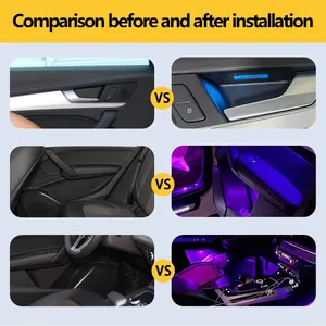 Lampes d'ambiance LED pour Audi Q5/Q5L 2009-2024 64 couleurs Lampes d'ambiance arc-en-ciel APP/Car Play/CAR Radio Control Interior Kits - Product Image 2