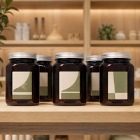 Pot hexagonal en plastique alimentaire à large ouverture, vide, avec bouchon inviolable, pour miel et compléments alimentaires - Vente en gros
