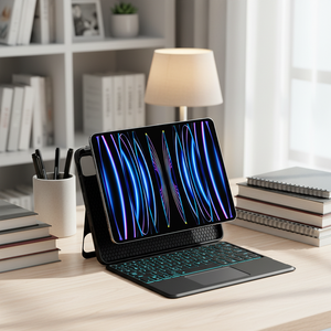 Funda de teclado giratoria de 360 grados con teclas retroiluminadas y panel táctil para iPad Pro Teclado magnético desmontable - Product Image 1