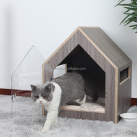 Modernes Kiefernholz Hunde- und Katzenhaus mit Acryl-Tür Umweltfreundliche Innen-/Außen-Haustierhöhle