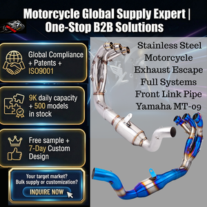 Nouveau Système d'échappement complet universel en acier inoxydable pour <span class=keywords><strong>moto</strong></span>, avec tuyau de raccordement avant et silencieux de 51 mm à enfiler pour <span class=keywords><strong>Yamaha</strong></span> <span class=keywords><strong>MT</strong></span>-<span class=keywords><strong>09</strong></span> - Product Image 1