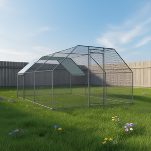 Grand poulailler métallique 20 x 10 pieds, enclos à volailles avec couverture imperméable, abri extérieur pour poules, lapins, chats, chiens - Product Image 2