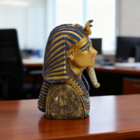 Tête de pharaon égyptien Bronze Casting Figurine 3D Home Decor Sculpture Folk Art Festival Gift