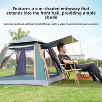 Carpa de Camping para Exteriores con Puertas y Ventanas Panorámicas, Sin Necesidad de Instalación, Resistente al Sol, Impermeable, de Tela Oxford, para Primavera/Verano/Otoño