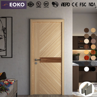 Porte intérieure en bois massif ignifugé, style minimaliste, directement de l'usine EOKO, pour projets hôteliers, destinée aux entrepreneurs.