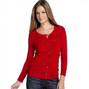 Cardigan en cachemire 100% tricoté plat anti-boulochage à col en V - Product Image 1