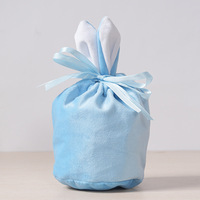 Luxus Samt Osterhasen Tasche mit Kordel zug Geschenk Leckereien Candy Basket und Band für Neujahr