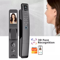 Seguridad para el hogar dígitos mango eléctrico Ble contraseña Ttlock entrada sin llave Inteligentes llaves huella digital puerta cerraduras inteligentes