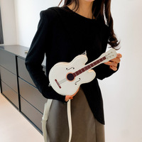 Sac bandoulière créatif et amusant en cuir PU en forme de guitare, sac à main Kawaii pour femmes, sac à main violon tendance pour femmes