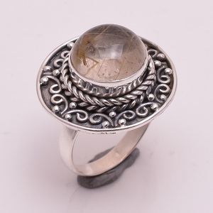 แหวนเงินสเตอร์ลิง925และไคยาไนต์ธรรมชาติทำด้วยมือเครื่องประดับชั้นดีสำหรับงานแต่งงานขายส่ง - Product Image 3