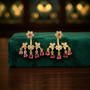 Pendientes de Moda Tradicionales Étnicos de Alta Calidad, Chapados en Oro, Aleación de Zinc, Zirconia, Imitación de Perla, Kundan, Jhumka, Maang Tikka - Product Image 2