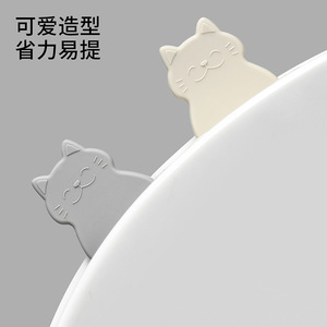 Toilet Seat Lifter Silicone Cat Design Handle For Bathroom Toilet Lid Lifters Beige Gray 2 Pieces - Product Image 3