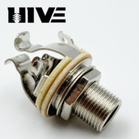 Prise jack mono HIVE de haute qualité en laiton multi-contacts 1/4" (6,35 mm) avec écrou et rondelle pour micro de guitare électrique et basse