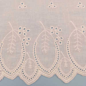 Encaje de algodón festoneado de 18cm/7,08 con hojas bordadas, suministros de tela de encaje - Product Image 2