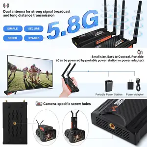 Penerima Video pemancar HDMI nirkabel, Kit perpanjangan HDMI 200m 1080P untuk Streaming Video Audio Laptop/kamera/Monitor/proyektor