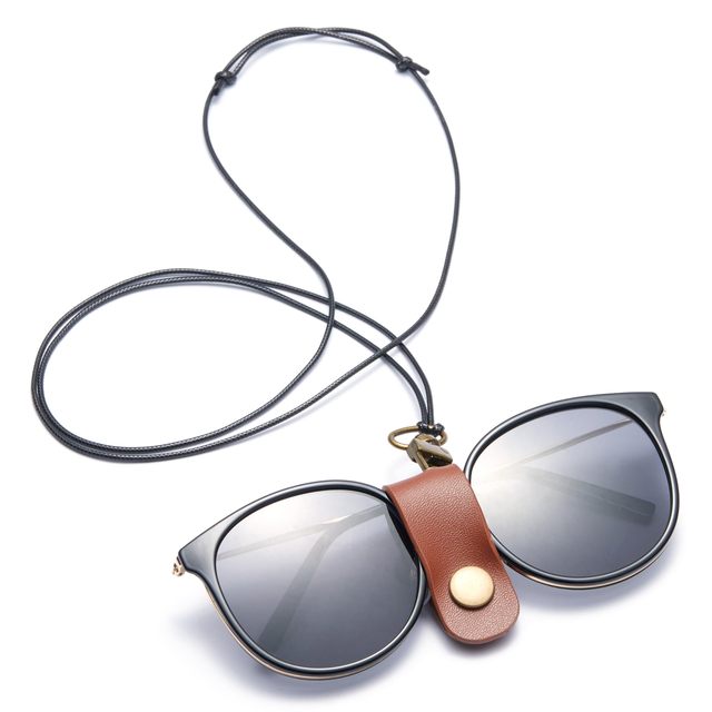 Leather Sunglasses Strap with Cord Buckle Adjustable Glasses Holder Neck Lanyard for Men Women Travel Daily Outdoor Sports Gift