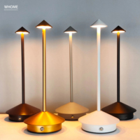 Lampe de table rechargeable en gros d'usine, lampe de table tactile LED pour restaurant, lampe décorative Pina Pro, option de charge sans fil