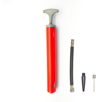 Pompe à air manuelle portable de type D de 12 pouces pour entraînement en extérieur, avec tuyau en caoutchouc de 10 cm, aiguille de gonflage et buse d'air