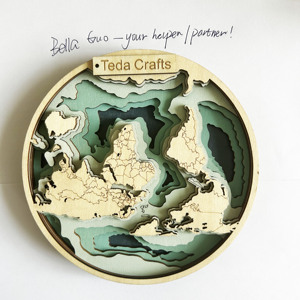 Decorazione da Tavolo, Mappa del Mondo 3D Multistrato in <span class=keywords><strong>Legno</strong></span>, Artigianato Colorato con Taglio Laser, Servizio Personalizzato per <span class=keywords><strong>Progetti</strong></span> in <span class=keywords><strong>Legno</strong></span> - Product Image 3