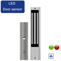Serrure de porte de sécurité 12V, système de contrôle d'accès, électronique, à sécurité renforcée, avec capteur LED intérieur, électromagnétique, 280 kg, verrouillage magnétique électrique