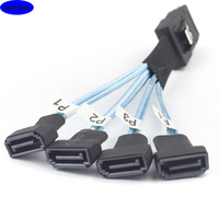 Câble de connexion MINI SAS SFF-8087 vers 4 ports SATA 7P avec gaine en PVC plastique pour serveur informatique