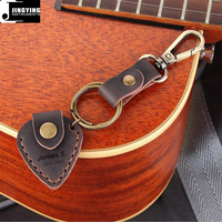 Jingying 2026 Factory Wholesale Simple Keychain-style Leather Guitar Pick Storage Bag String Instrument Guitar Parts&Accessories