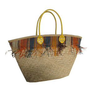 <span class=keywords><strong>Bolso</strong></span> de paja tejido para mujer, bolsa de paja tejida a mano, colorida e informal, para playa, para verano - Product Image 3