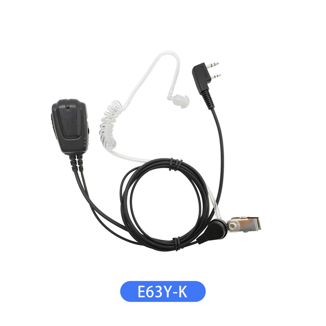 E63Y-K Two Way Radio Transparent Acoustic Tube Earset Walkie Talkie spy Earpiece for Kenwood Motorola Icom RCA Midland